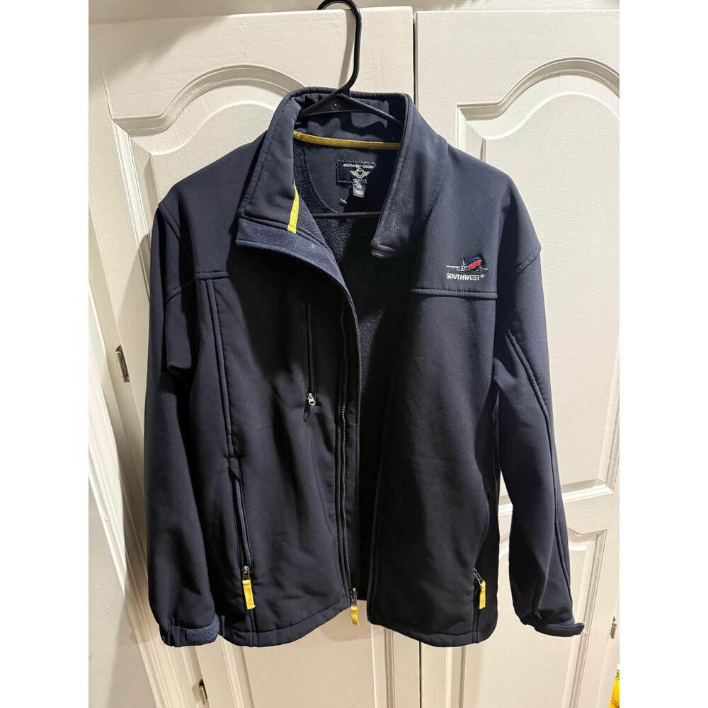 Southwest Airlines Softshell Jacket Men’s XS Navy Cintas Full Zip Lightweight